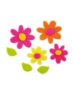 Fieltro adhesivo Formas Flores