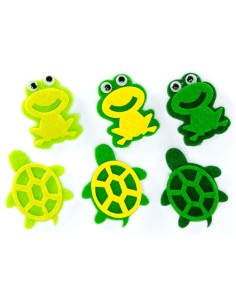 Fieltro adhesivo Formas 3D Ranas y Tortugas