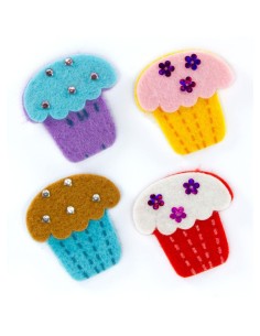 Fieltro adhesivo Formas 3D Cupcakes