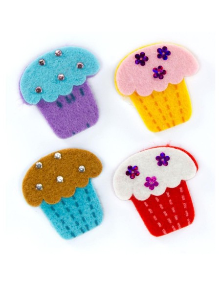 Fieltro adhesivo Formas 3D Cupcakes