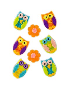 Fieltro adhesivo Formas 3D Buhos