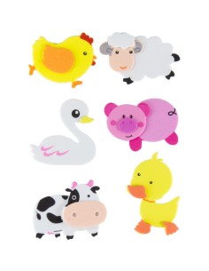 Goma Eva adhesiva Formas 3D Granja