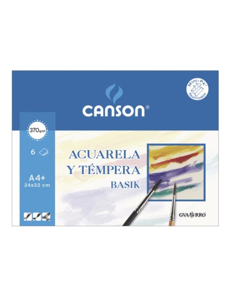 Papel Acuarela Basik A4+ 6u