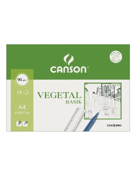 Papel Vegetal Basik Liso A4 12u