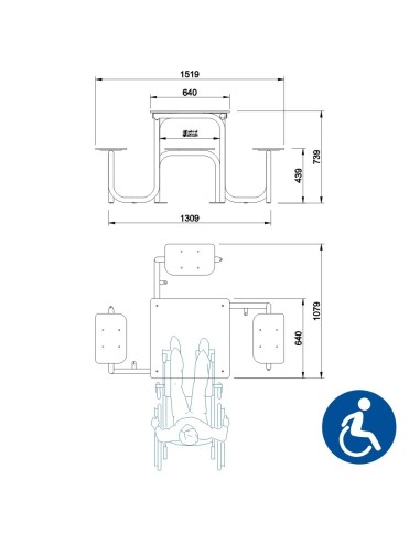 Mesa juegos exterior INCLUSIVA