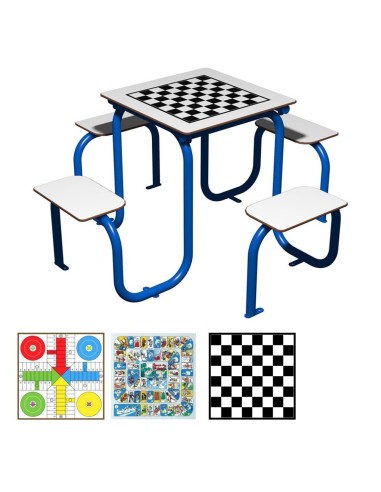 Mesa juegos exterior Parchis-Oca-Ajedrez