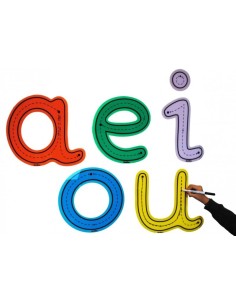 Vocales para trazar translúcidas