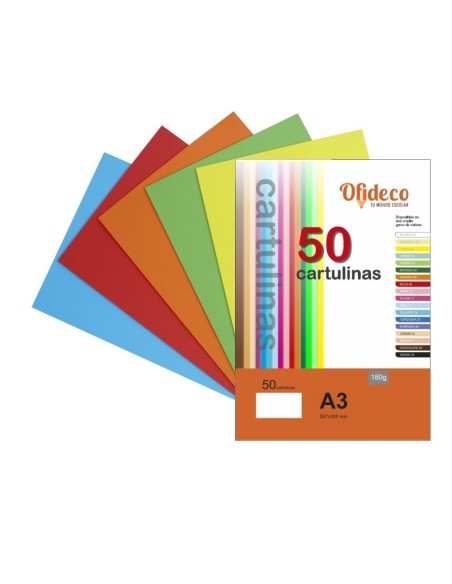 Cartulina A3 Ofideco Colores Vivos 50u