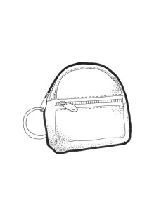 Monedero mochila textil 8x10x3cm 2