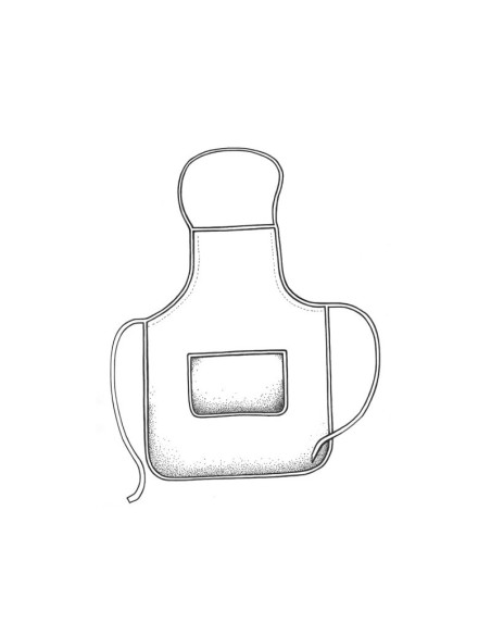 Delantal textil con bolsillo 60x90cm