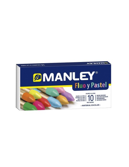 Ceras MANLEY 10 COLORES Fluor y Pastel