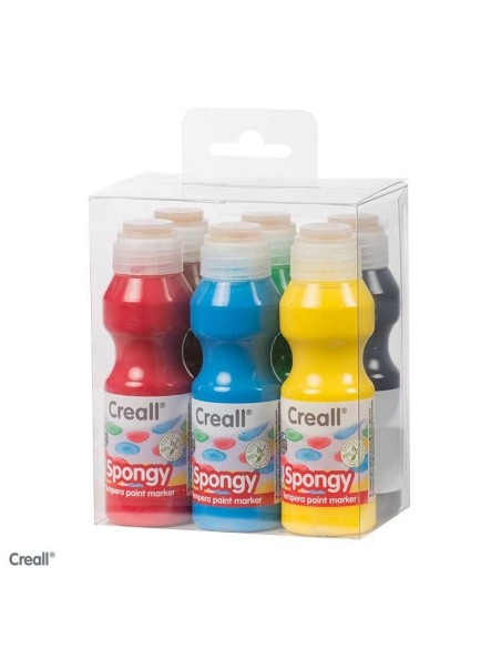 Témpera Creall con esponja 6 colores