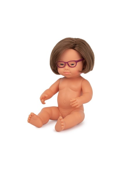 Muñeca 38cm Caucásica con Gafas