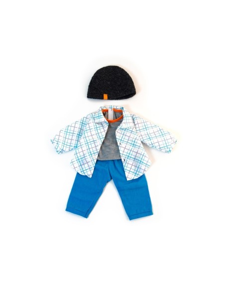 Conjunto Entretiempo azul para muñeco de 38cm