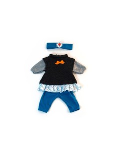 Conjunto Entretiempo gris para muñeca de 38cm