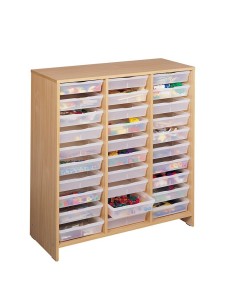 Mueble Alto 30 Bandejas Transparentes Haya