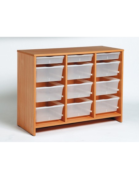 Mueble Bajo 12 Bandejas Transparentes Haya