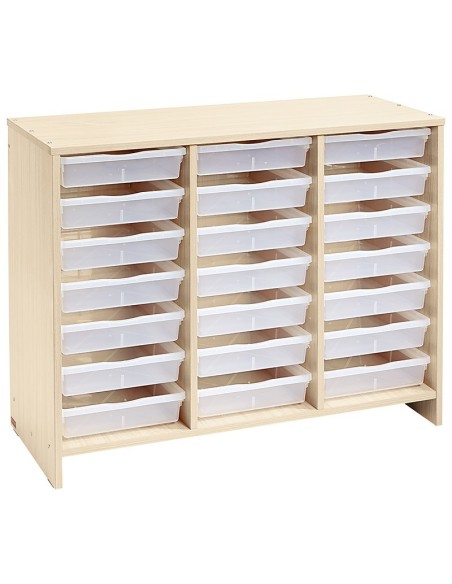 Mueble Bajo 21 Bandejas Transparentes Abedul