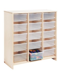 Mueble Alto 15 Bandejas Transparentes Abedul
