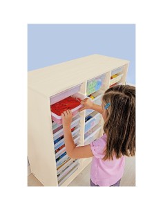 Mueble Alto 20 Bandejas Transparentes Abedul 2