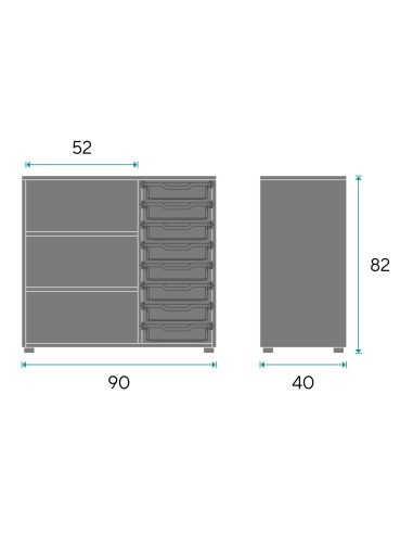 Armario bajo cubetero + lejas DOT82B