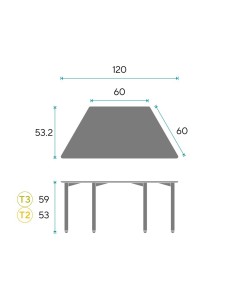 Mesa infantil Trapezoidal Kiddy T 2