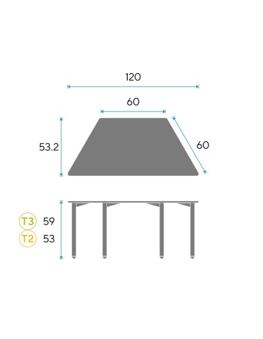 Mesa infantil Trapezoidal Kiddy T
