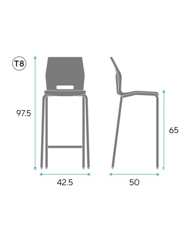 Taburete escolar Slim F